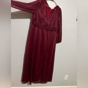Amazon Burgundy Long Sleeve Dress